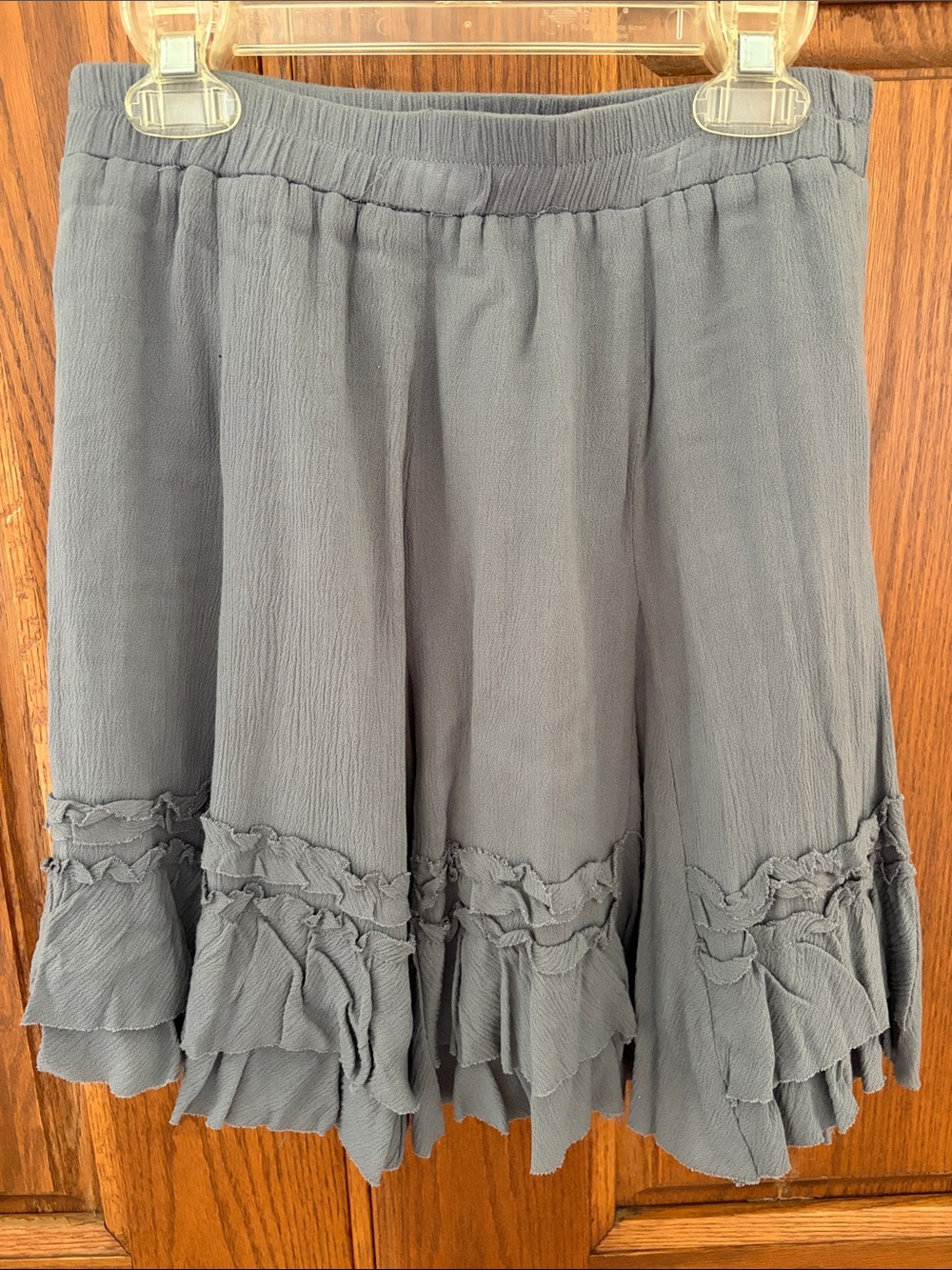 Wishlist Slate Gray Ruffled Tiered A-Line Skirt. Like new from smoke free home.